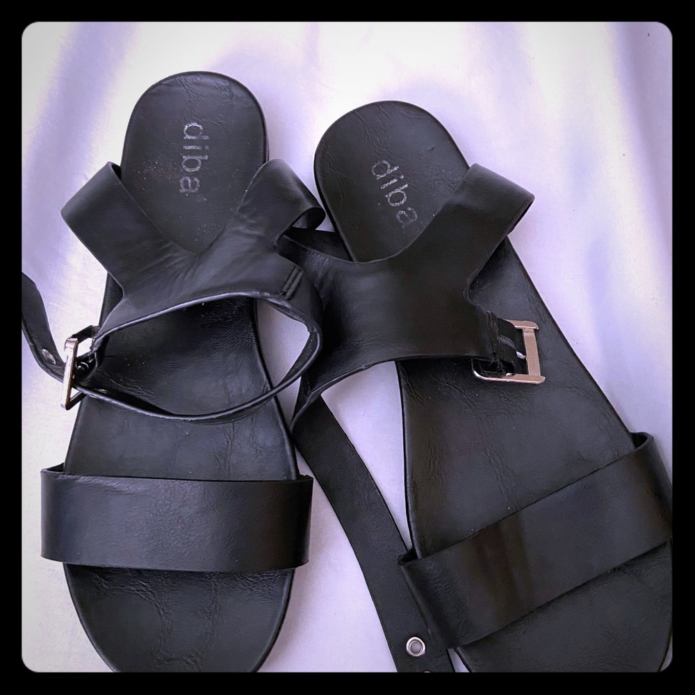 Black ankle strapped sandals